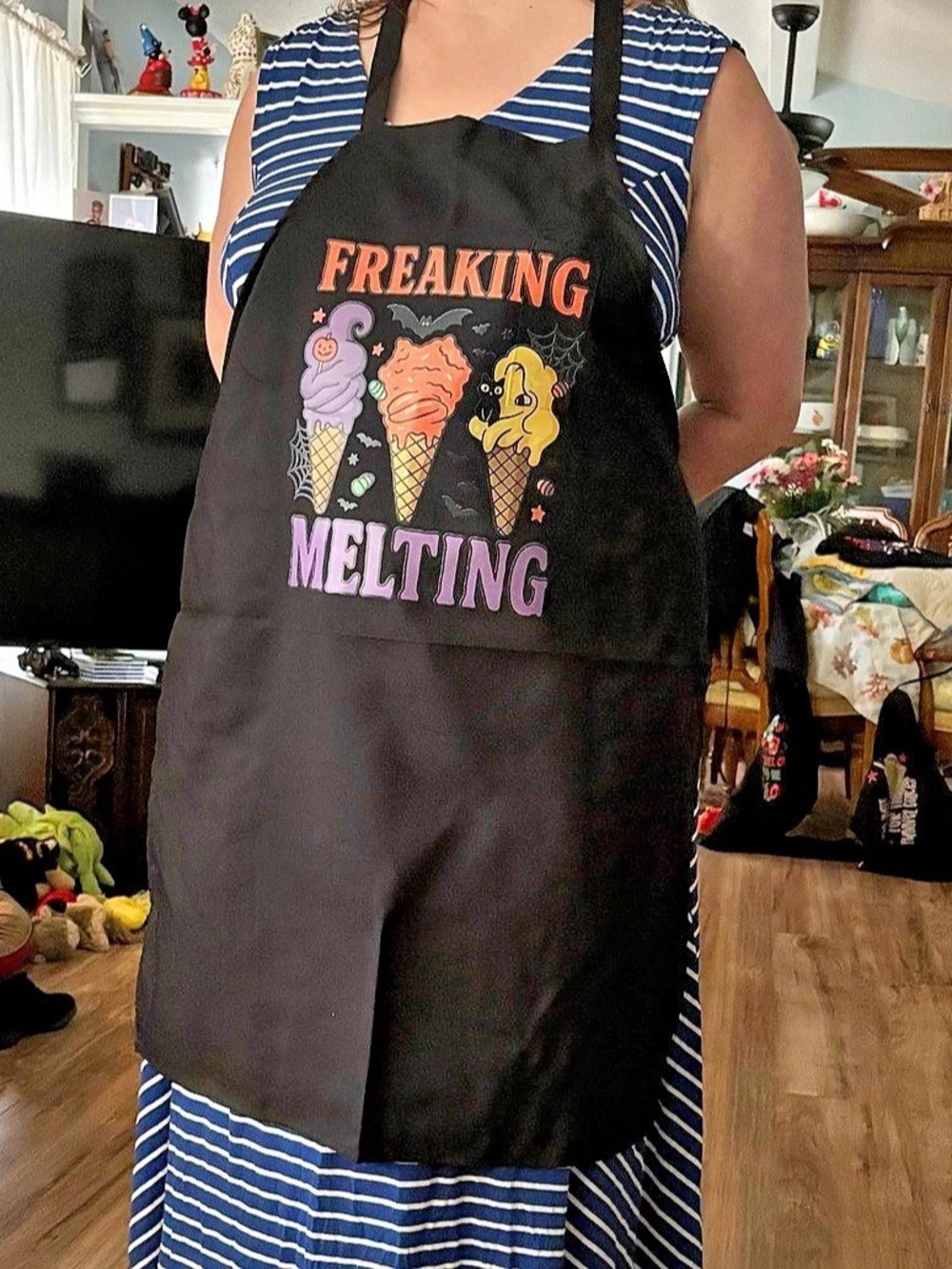 Halloween Freaking Melting Ice Cream Apron Spooky Adult Kitchen Apron22